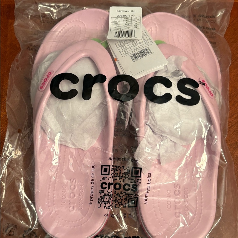 CROCS Bayaband Flip Sandals - Light Pink